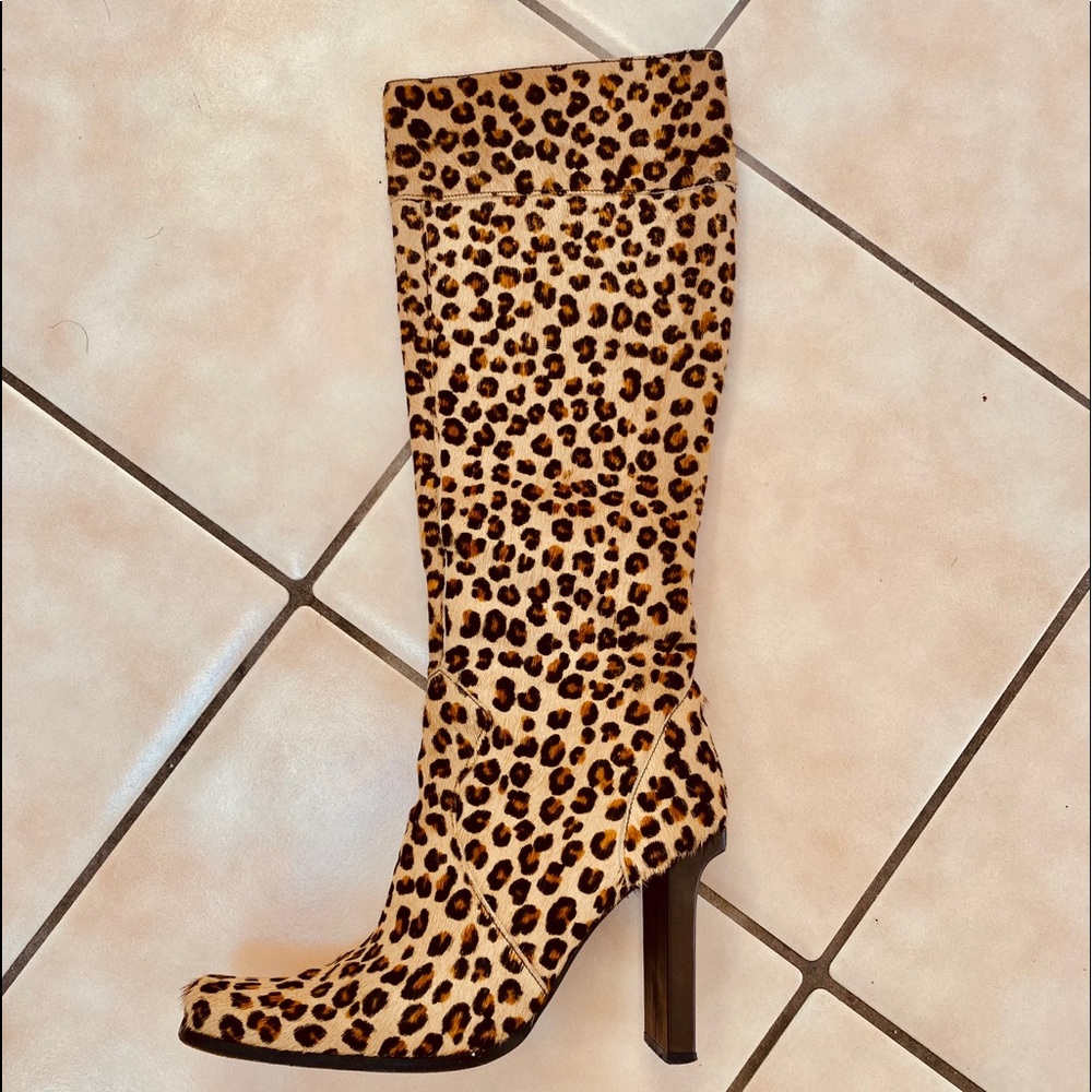 Bebe leopard high heel boot